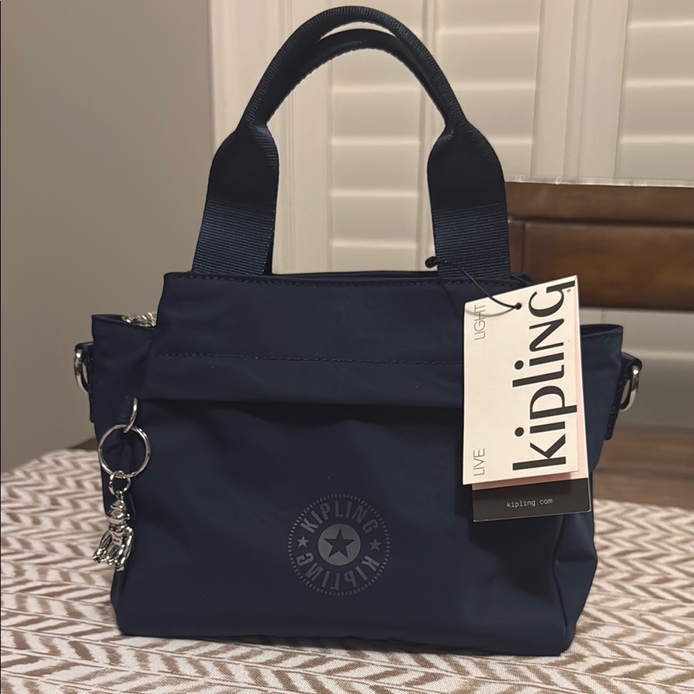 Kipling Dark Blue Tote Bag: Small Elysia